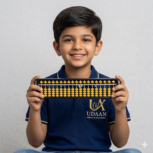 Child learning with abacus