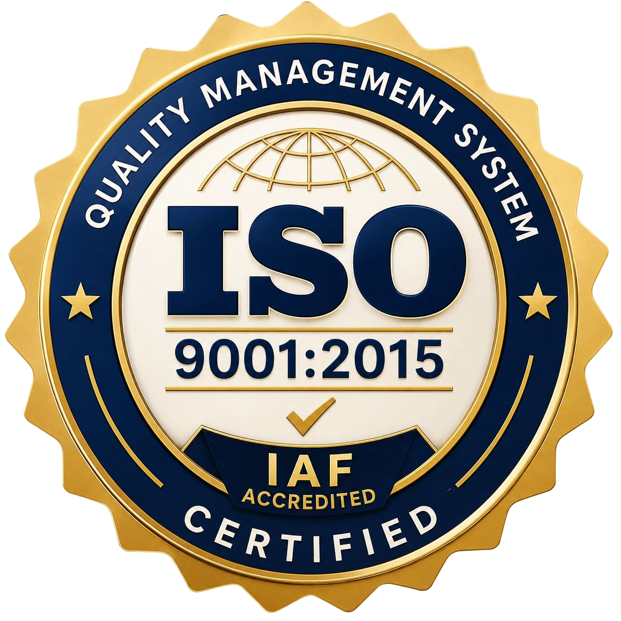 ISO 9001:2015 Certified Quality Management System badge